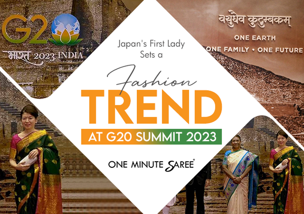 The Iconic Kanjivaram Saree:  Japan's First Lady Sets a Fashion Trend at G20 Summit 2023