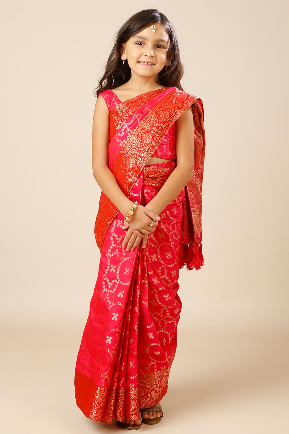 small stiched saree for kids