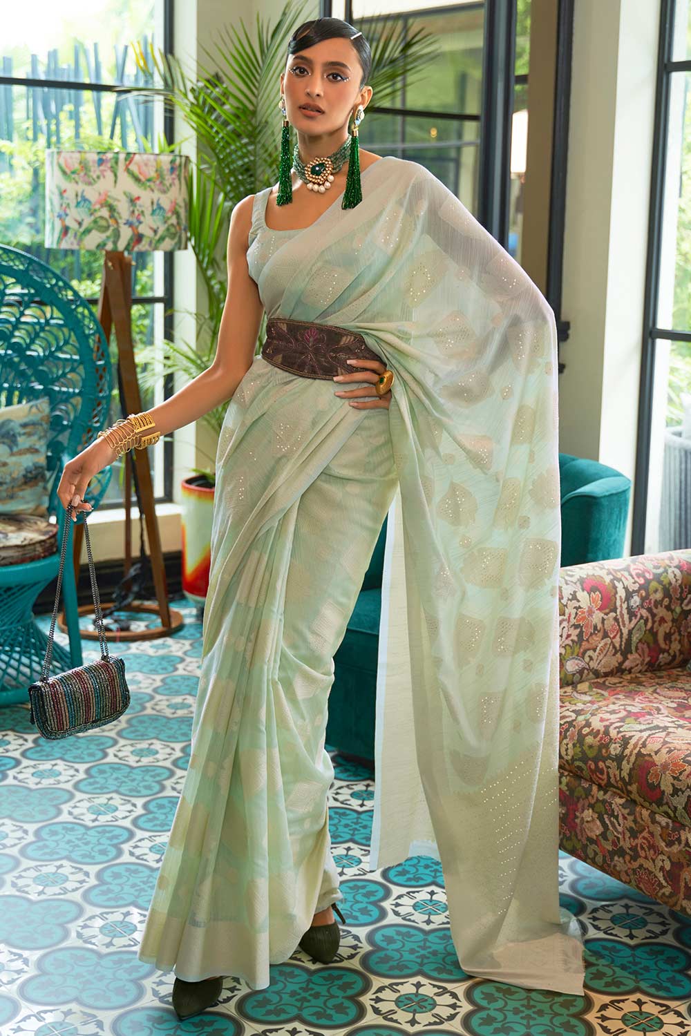 Ready To Wear Wrap In A Minutes Full Stitch Pleated Silk Saree,Custom  Stitch Blouse,Drape Saree,One Minute Saree,Women's Dress,Sarees,Sari -   Portugal