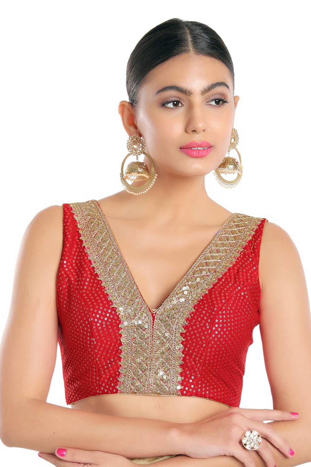 red sparkle blouse