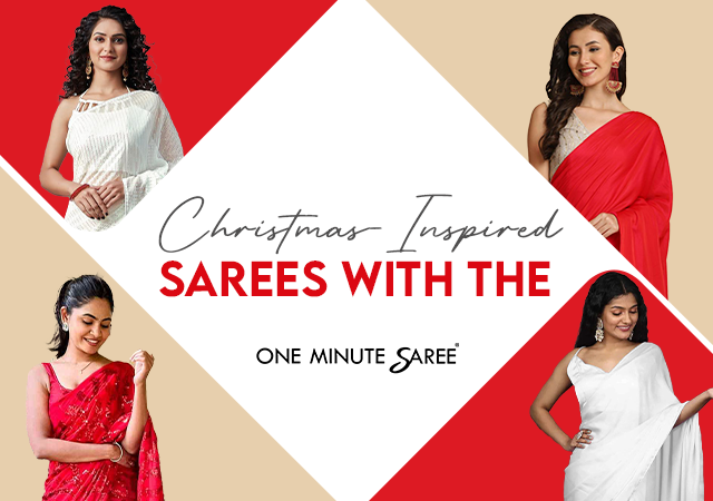 Winter Wonderland Drapes: Christmas-Inspired Sarees