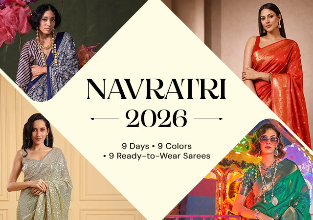 Navratri 2026 Outfit Guide: 9 Days, 9 Colors, 9 Ready-to-Wear Sarees