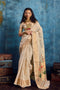 Cleo Cream Paithani Tissue Handloom Weaving Ready to Wear Saree