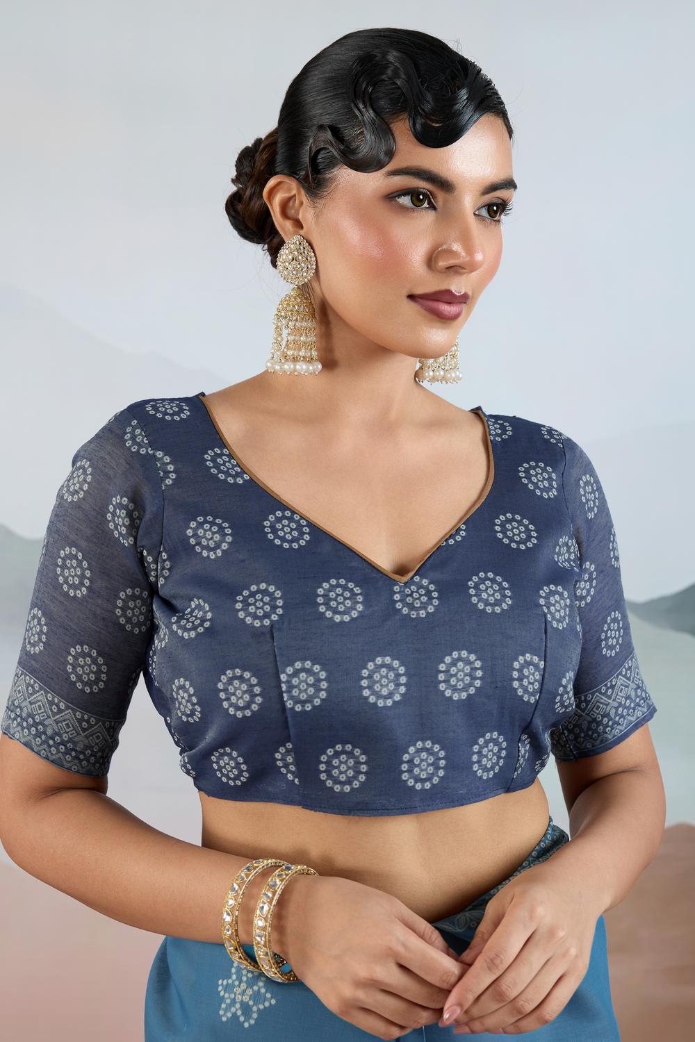 Neetu Steel Blue Pure Viscose Cotton Handloom Woven One Minute Saree