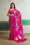 Aylani Rani Pink Modal Satin Ajrakh Print Ready to Wear Saree