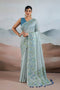 Gaila Powder Blue Handloom Zari Tissue Brasso Weaving Ready to Wear Saree