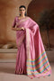 Prerna Mauve Pink Handwoven Pure Bhagalpuri Silk Ready to Wear Saree