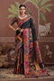 Misha Black Modal Cotton Pashmina Woven Ready to Wear Saree