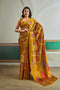 Aylani Mustard Modal Satin Ajrakh Print Ready to Wear Saree