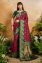 Roya Wine and Green Handloom Weaving Silk Ready to Wear Saree