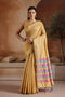 Prerna Mustard Yellow Handwoven Pure Bhagalpuri Silk Ready to Wear Saree