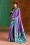 Julia Purple  Satin Handloom Weaving Silk Ready to Wear Saree