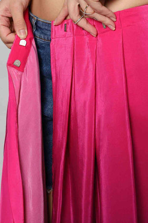 Alia Pink & Dark Grey Ombre Crepe One Minute Saree