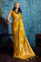 Ghazal Mustard Yellow Pure Satin Handloom Weaving Ready to Wear Saree