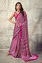 Penny Hot Pink Modal Satin Ajrakh Print Ready to Wear Saree