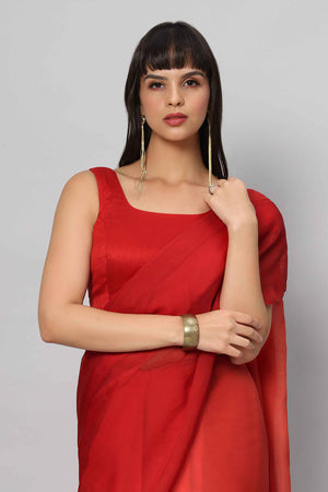 Rina Multi-Shaded Rouge Soft Organza One Minute Saree