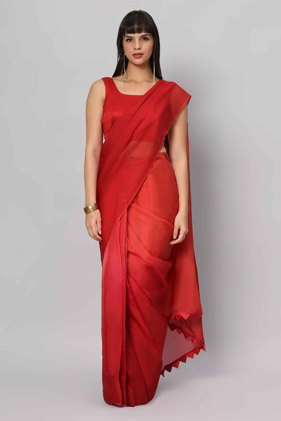 Rina Multi-Shaded Rouge Soft Organza One Minute Saree