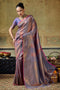 Azalea Lavender Purple Handloom Silk Zari Woven Designer Ready to Wear Saree