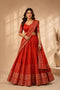 Alissa Rust Orange Crepe Zari Embroidered Ready to Wear Lehenga Saree