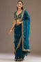 Mumtaz Dove Blue Tissue Gold Embroidered Ready to Wear Saree