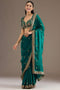 Mumtaz Teal Tissue Gold Embroidered Ready to Wear Saree