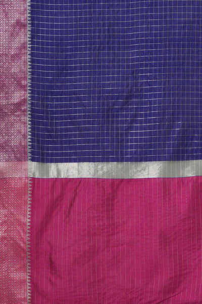 Aura Blue & Magenta Silk Jacquard One Minute Saree