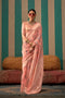 Nala Peach Silk Woven Ready to Wear One Minute Saree