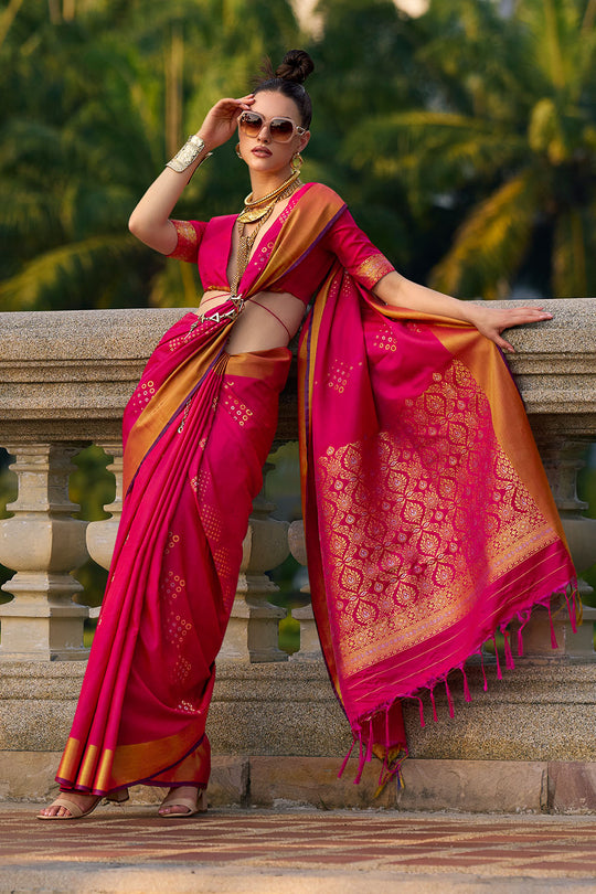 Giselle Soft Satin Silk Red Satin  One Minute Saree