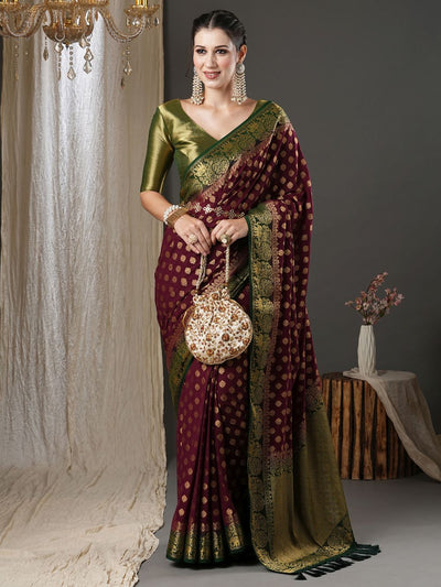 Tina Brown Georgette Printed One Minute Saree