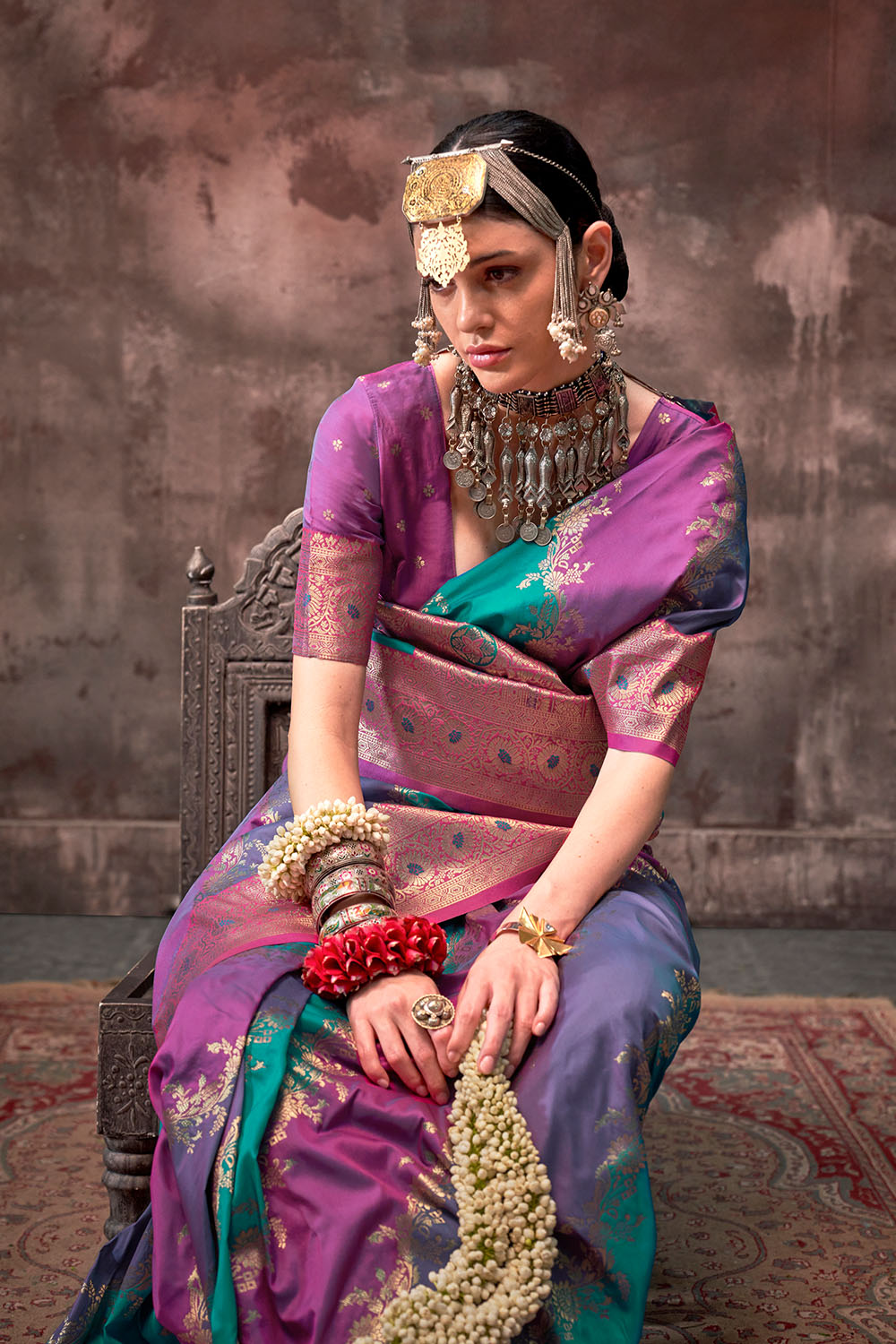 Kaia Multicolor Silk Woven Ready to Wear One Minute Saree