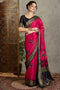 Sheila Red Soft Modal Floral Printed & Zari Woven Ready to Wear One Minute Saree