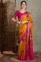 Sheila Yellow Soft Modal Floral Printed & Zari Woven Ready to Wear One Minute Saree