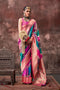 Kaia Rani Pink Multicolor Silk Woven Ready to Wear One Minute Saree