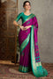 Sheila Wine Soft Modal Floral Printed & Zari Woven Ready to Wear One Minute Saree