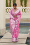 Aiya Dark Pink Linen Handloom Weaving One Minute Saree