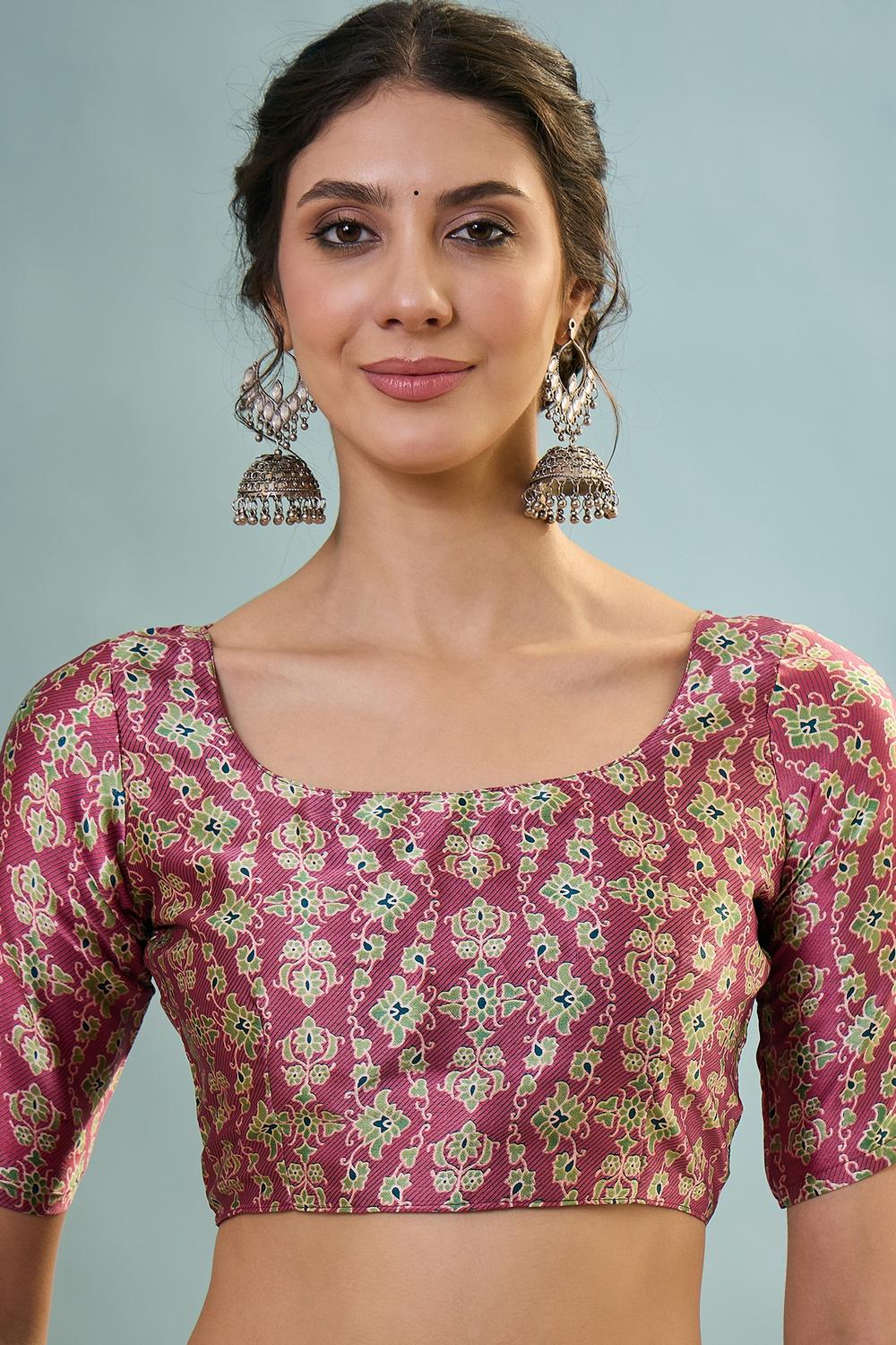 Aqila Blue Modal Ajrakh Printed Ready to Wear One Minute Saree