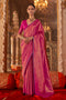 Shana Magenta Silk Woven Ready to Wear One Minute Saree