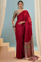 Aqila Red Modal Ajrakh Printed Ready to Wear One Minute Saree