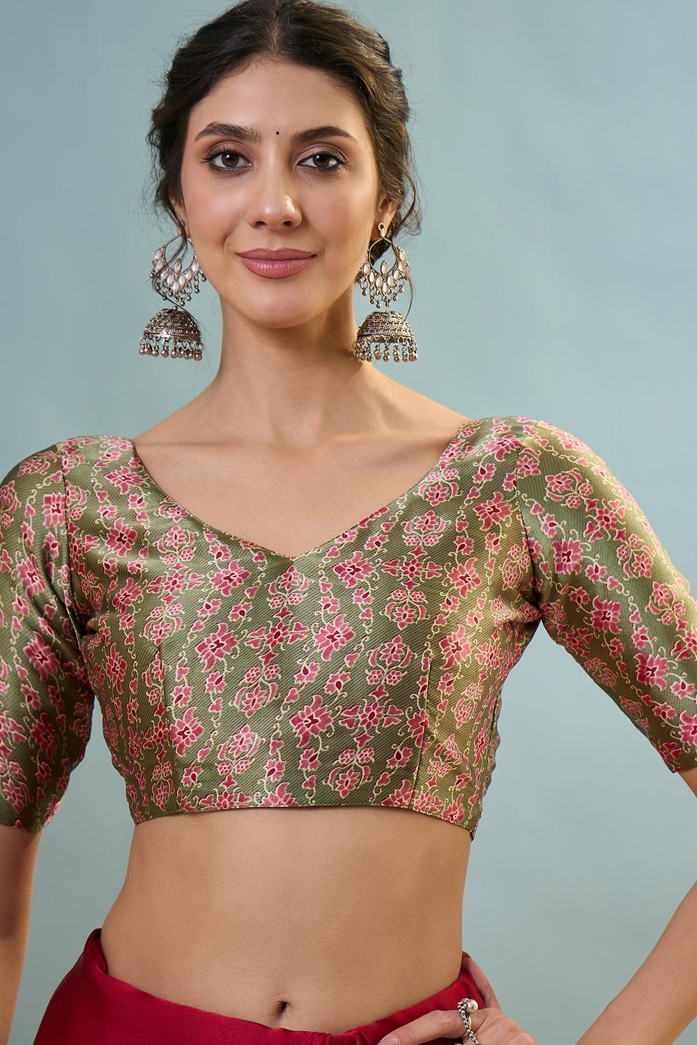 Aqila Red Modal Ajrakh Printed Ready to Wear One Minute Saree