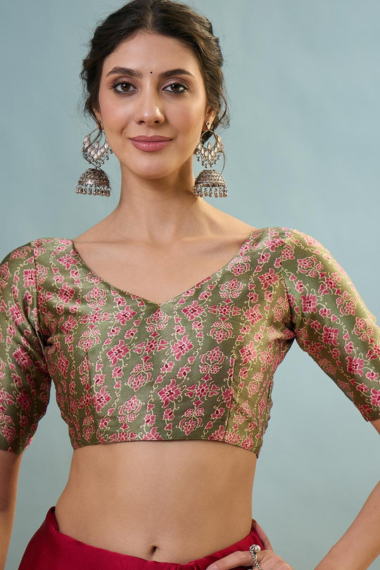Aqila Red Modal Ajrakh Printed Ready to Wear One Minute Saree