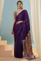Aqila Purple Modal Ajrakh Printed Ready to Wear One Minute Saree
