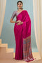 Aqila Pink Modal Ajrakh Printed Ready to Wear One Minute Saree