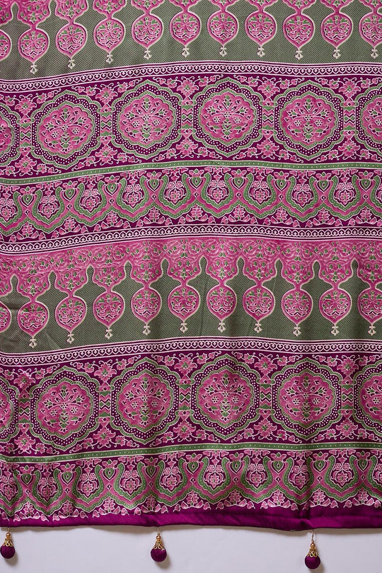 Aqila Wine Modal Ajrakh Printed Ready to Wear One Minute Saree