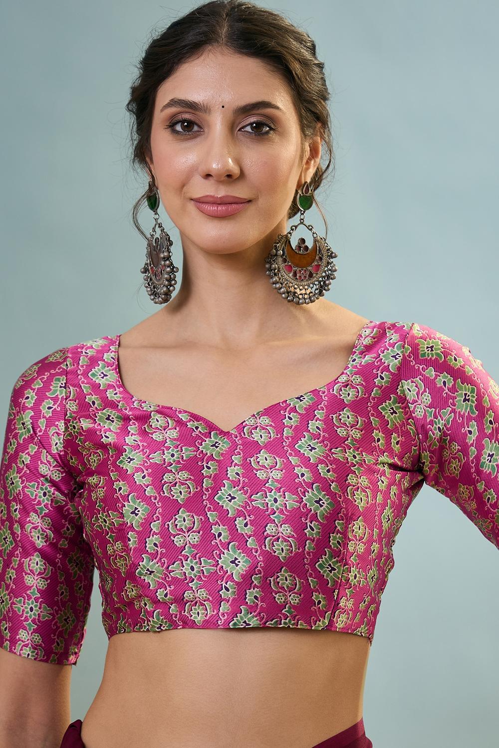 Aqila Wine Modal Ajrakh Printed Ready to Wear One Minute Saree