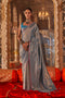 Shana Blue Silk Woven Ready to Wear One Minute Saree