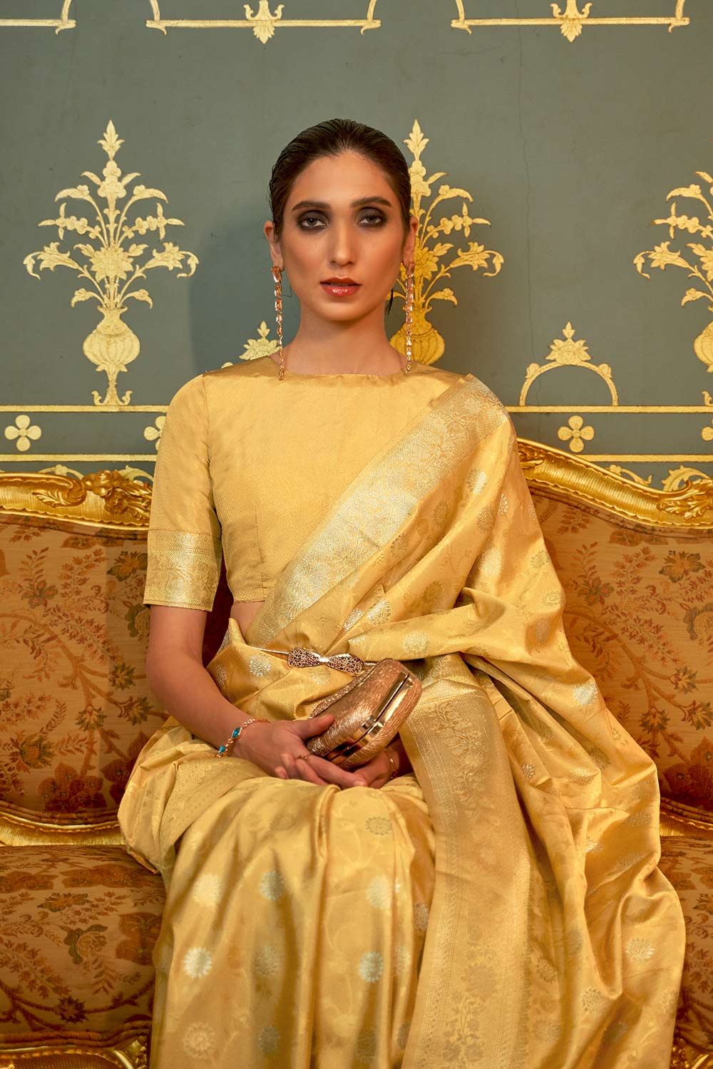 Shika Yellow Weaving Silk One Minute Saree