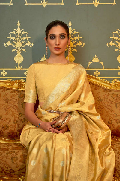 Shika Yellow Weaving Silk One Minute Saree