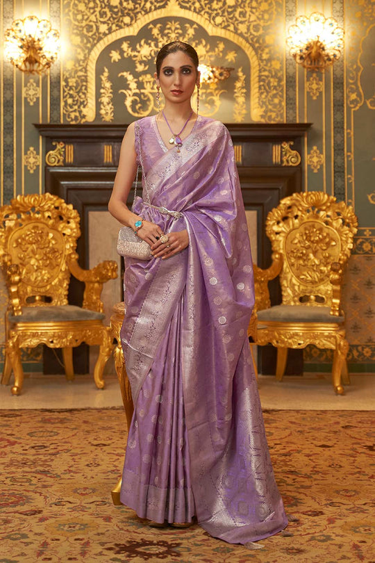 Shika Purple Weaving Silk One Minute Saree
