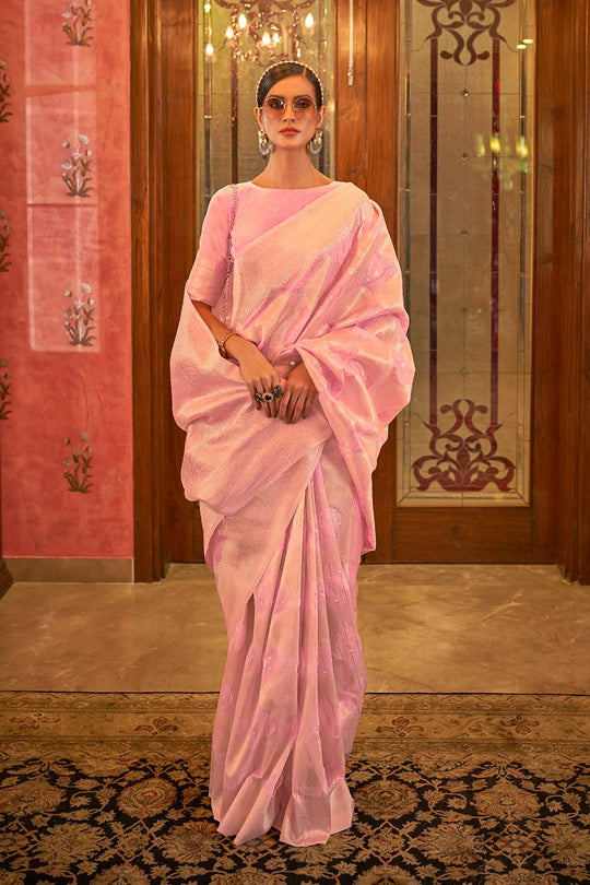 Korin Pink Modal Silk Zari & Sequins One Minute Saree