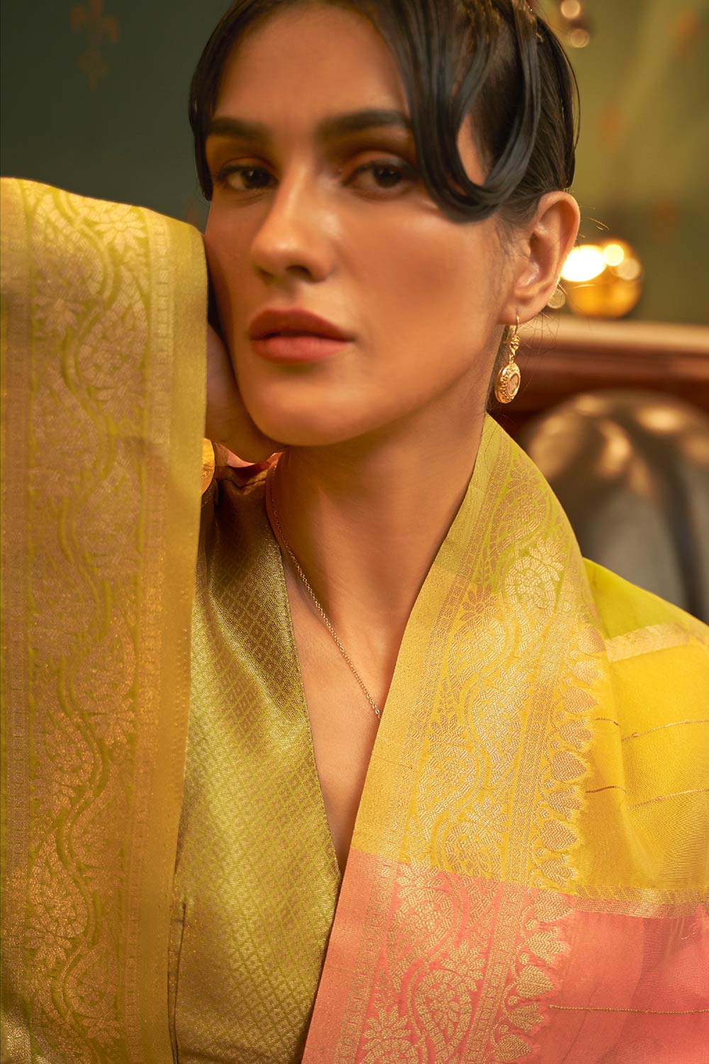 Gabriella Multi Color Sequin Organza One Minute Saree